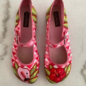 Hot Chocolate Chocolaticas Flamingo Mary Jane Flats, Size 10
